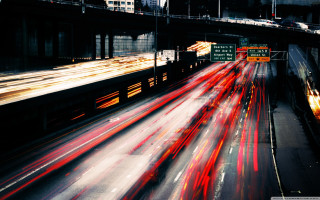 City street traffic bridge freeway - a traffic light free wallpaper