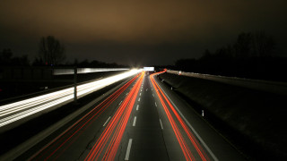 Highway night lights dark sky - a highway free wallpaper