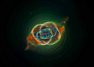 Colorful object black background green - a blue center free wallpaper