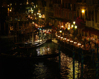 Boat docked harbor night people 4 - building free wallpaper