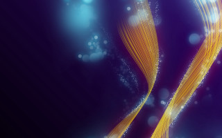 Blue background yellow wave bubbles 2 - metaphysical painting free wallpaper