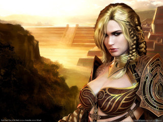 Woman fantasy sword armor mountain - epic fantasy character art free wallpaper