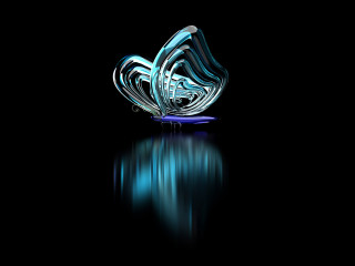 Blue butterfly flying black surface 4 - a reflection free wallpaper