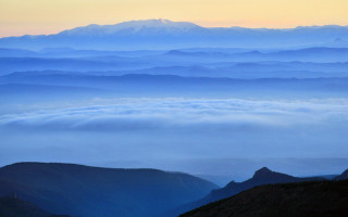 Mountain range clouds background view 2 - murata range free wallpaper