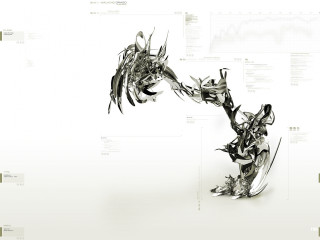 Dragon sculpture long tail wings 2 - deconstructivism free wallpaper