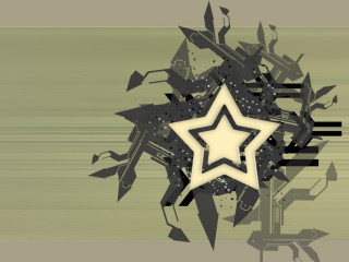 Star surrounded shapes space art - different free wallpaper