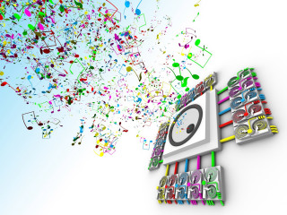Music note soundboard colorful notes 2 - digital art free wallpaper for desktop