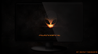 Computer monitor alienware logo glowing - widescreen free wallpaper