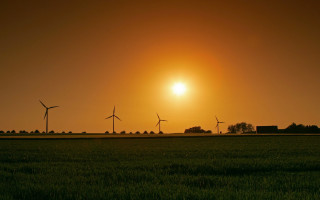 Field grass windmills sunset dawn 2 - sunset free wallpaper