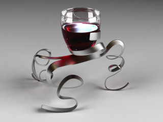 Wine glass metal spiral design - kinetic art free wallpaper
