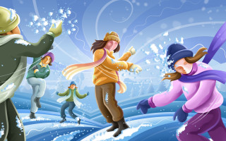 Skiing group people snow together - a snowboard free wallpaper
