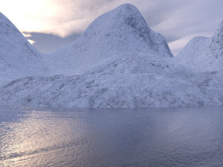 Lake snowy mountains clouds sky - a large body of water free wallpaper