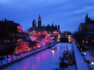 River boat christmas lights trees 4 - bruce munro free wallpaper