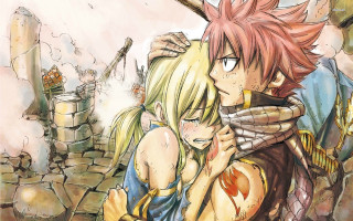 Anime couple hugging castle dragon - a castle free wallpaper