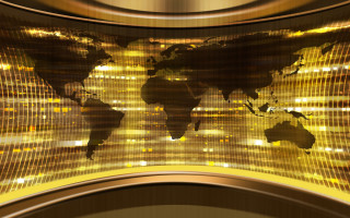 World map gold frame city - international typographic style free wallpaper