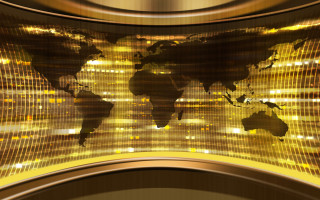 Metallic gold world map wall 2 - international typographic style free wallpaper