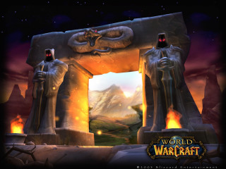 Wow entrance giant statues dragon - the door free wallpaper