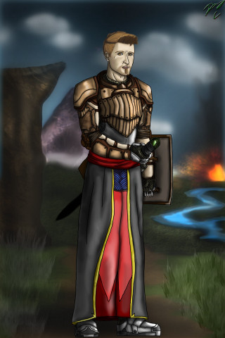 Man armor sword shield forest 2 - cedric seaut keos masons free wallpaper