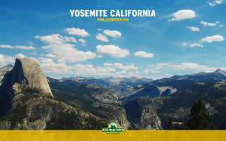 Yosemite california mountain range sky 3 - a yellow border free wallpaper