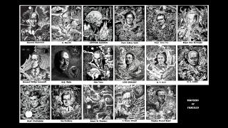 Black white images people poses - lovecraftian free wallpaper