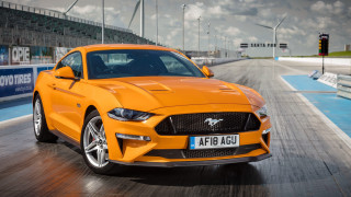 Bright orange mustang car track - a track free wallpaper