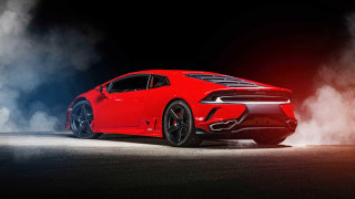Red sports car smoke exhaust - rim free wallpaper