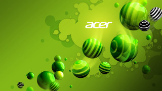 Green background balls bubbles acer - ball free wallpaper