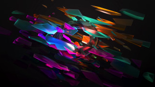 Colorful objects floating black background - colorful object free wallpaper