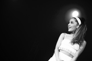 Woman white dress smiling dark - a tennis racket free wallpaper