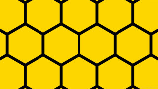 Yellow black hexagonal pattern black - correggio free wallpaper