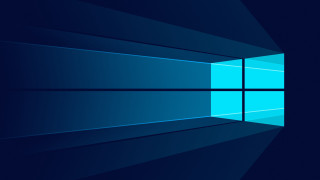 Blue background window light middle - a window in the middle of it free wallpaper