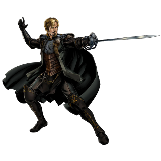 Man black outfit sword shield - epic fantasy character art free wallpaper