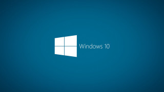Blue wall windows10 logo white - 4k resolution free wallpaper
