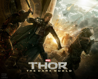 Thor dark world fight city - a movie poster free wallpaper