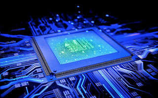Computer processor blue background circuit - ray free wallpaper