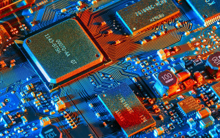 Computer chip red light blue 2 - ray free wallpaper