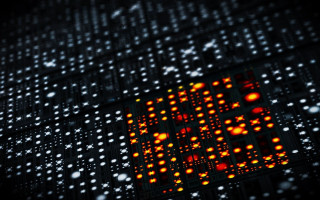 Computer chip red light white 2 - white dot free wallpaper