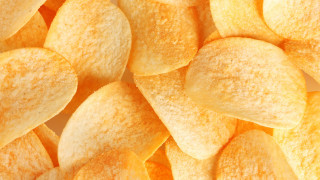 Yellow potato chips closeup hyperrealism - chippy free wallpaper