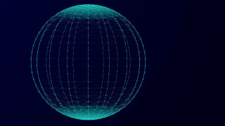 Blue sphere lines dark sky - line free wallpaper