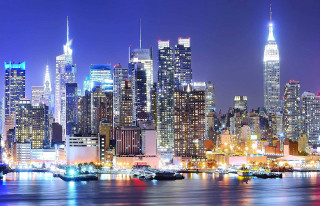 City skyline night tall buildings 15 - ashcan school free wallpaper