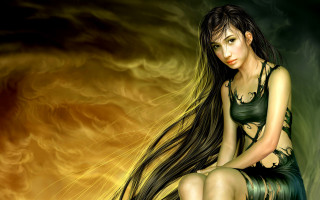 Woman rock hair wind fire - a painting of a woman free wallpaper