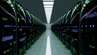 Data center hallway servers bright - a long hallway free wallpaper