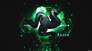 Green black snake black background - a green light in the background free wallpaper