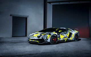 Sports car yellow black paint - paint free wallpaper