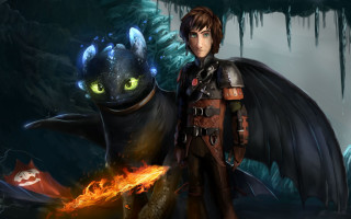 Man dragon forest fire glowing - a fire free wallpaper