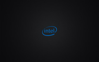 Blue intel logo black background 2 - isometric free wallpaper
