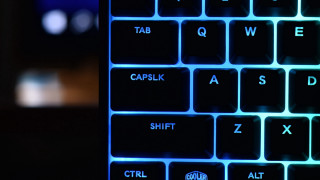 Keyboard blue light blurry background 2 - side and a blurry background free wallpaper