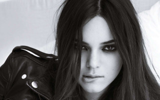 Woman long hair leather jacket - expressionism free wallpaper