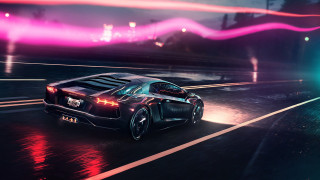 Car night city street bright - a city street free wallpaper