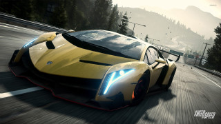 Yellow sports car road forest 2 - a yellow sports car free wallpaper